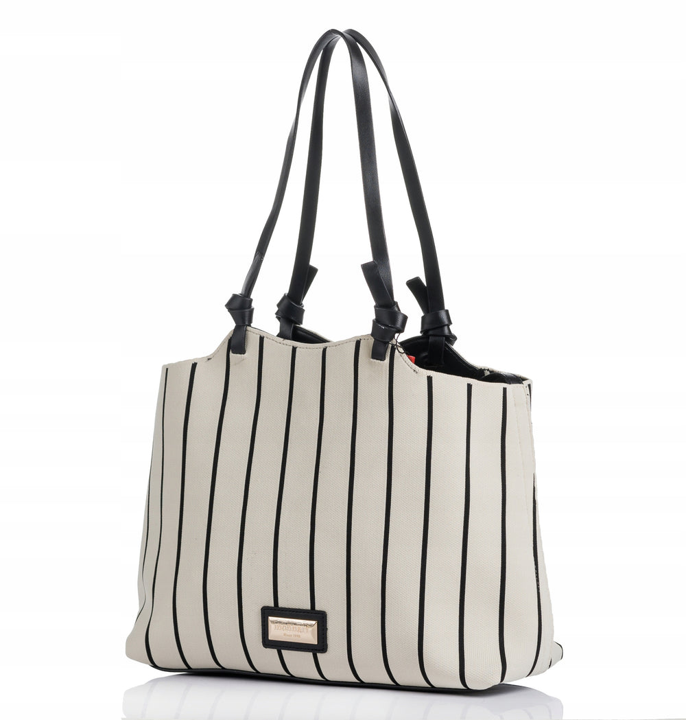 Torebka shopper z listonoszką 2w1 Monnari – biało-czarna