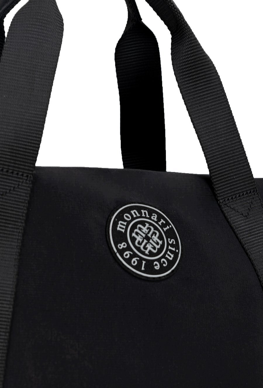 Torba sportowa damska Monnari 42 × 28 cm, srebrne okucia – czarna