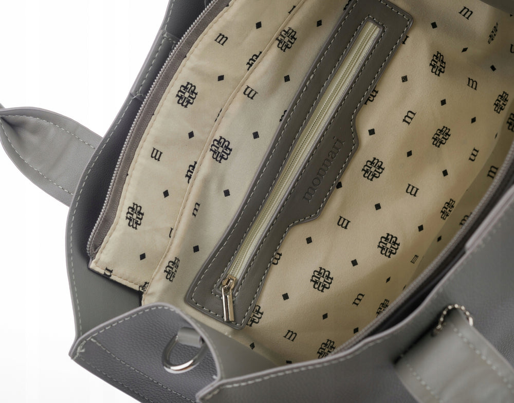 Torba shopper Monnari z pomponem, miejska – szara