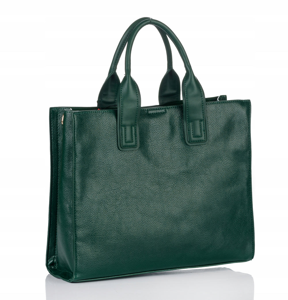 Torba shopper Monnari z pomponem, miejska – zielona