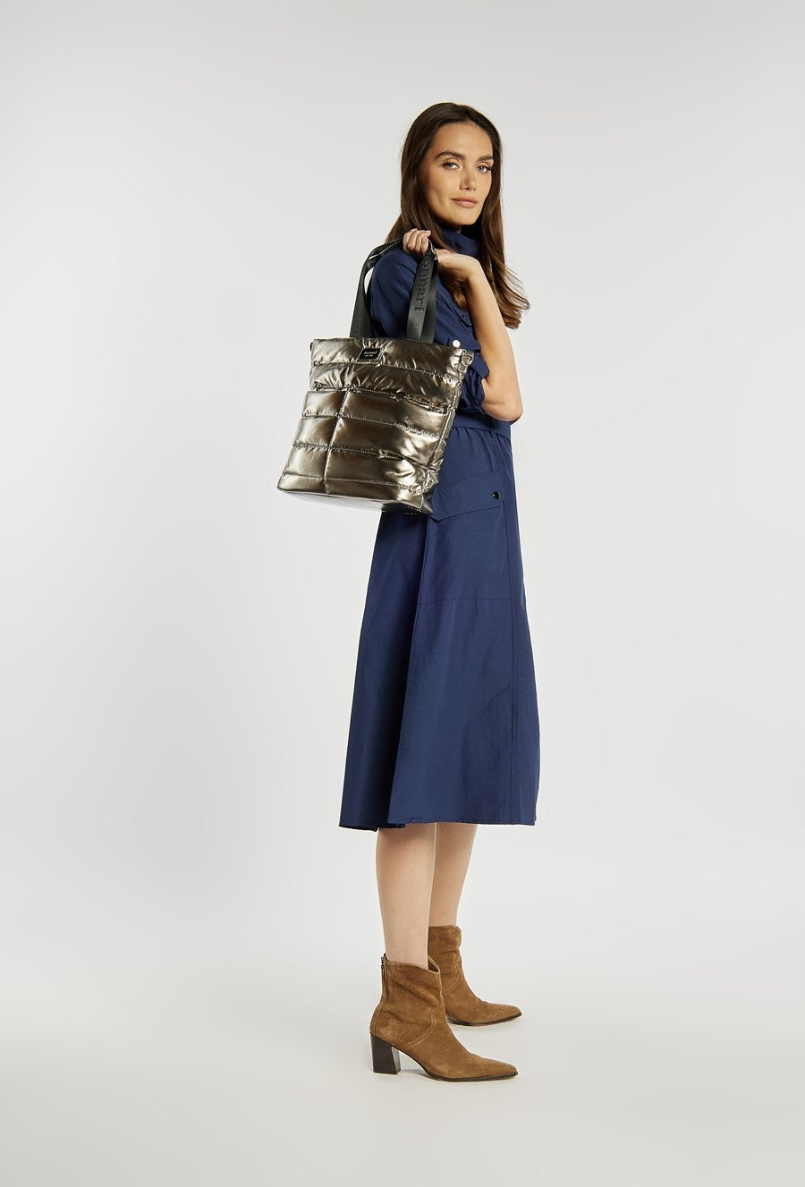 Torba shopper damska Monnari duża – metaliczna