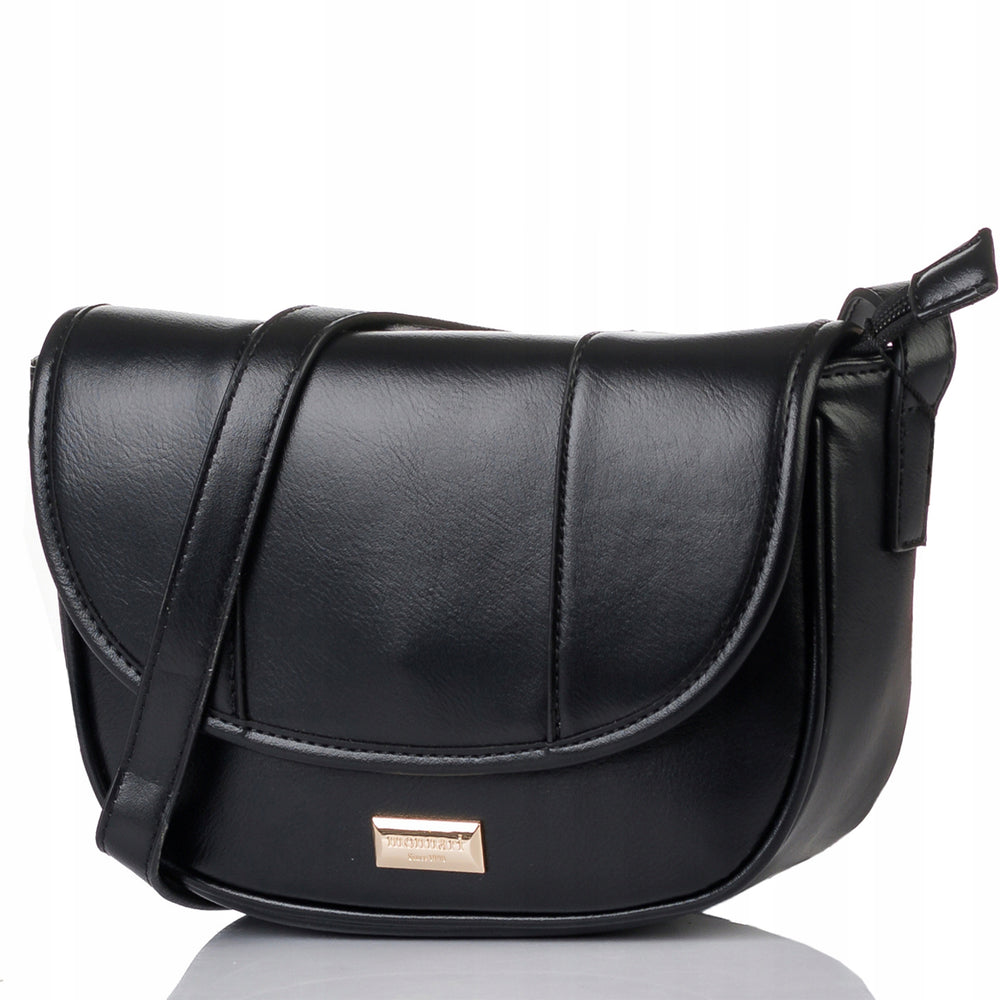 Listonoszka łódka crossbody Monnari, złote okucia – czarna