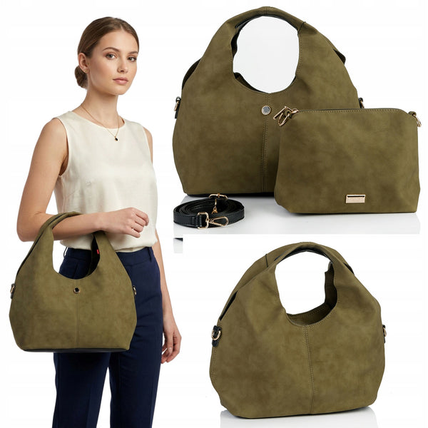 Torebka shopper z listonoszką 2w1 Monnari – zielona