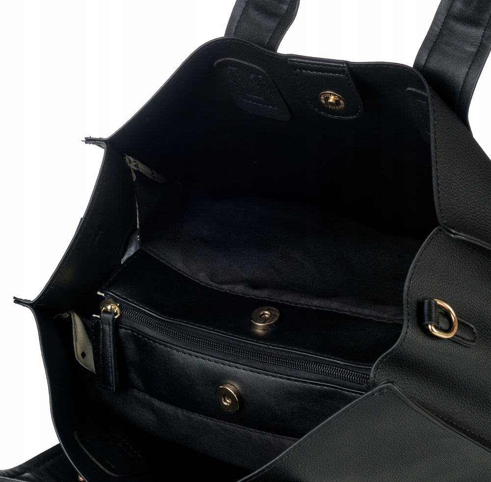 Torebka shopper Monnari z pomponem i frędzlami – czarna – zdjęcie 12