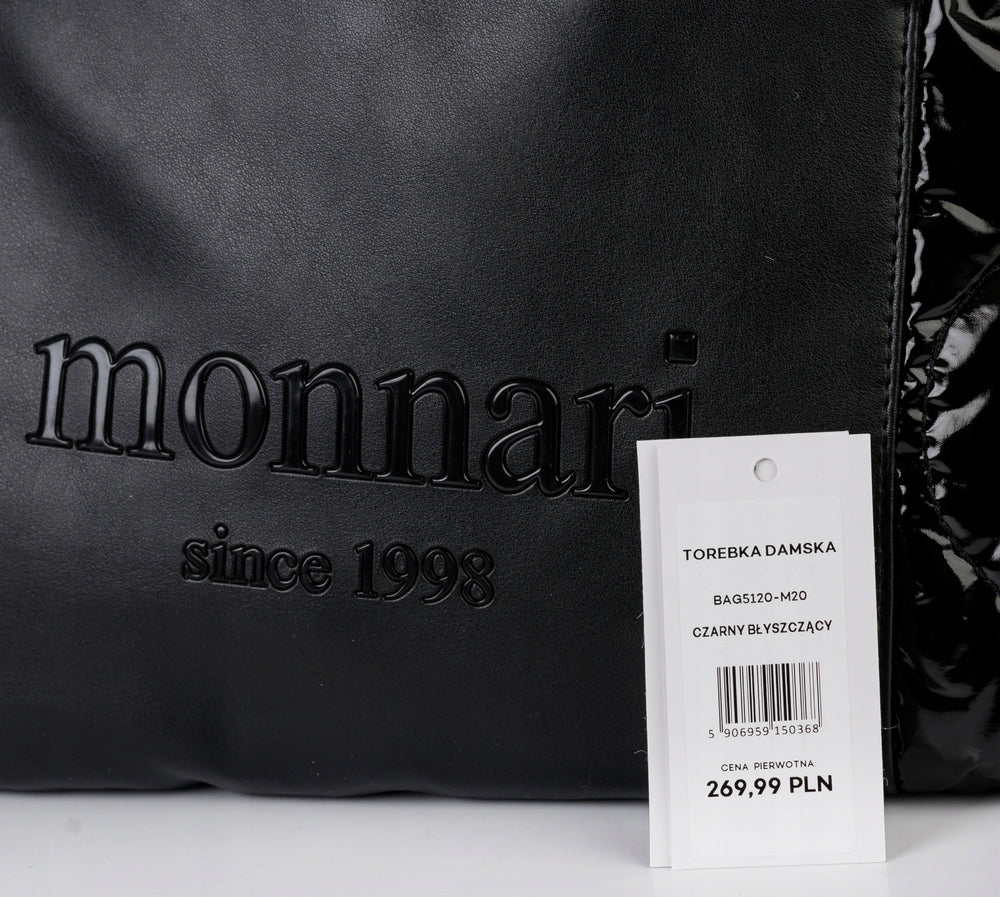 Torba shopper damska Monnari pikowana z logo – granatowa