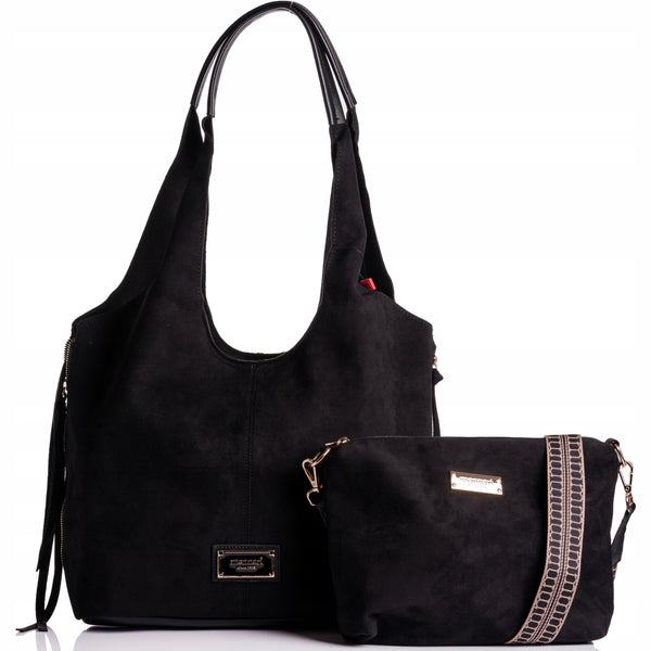 Torebka shopper z listonoszką 2w1 Monnari, zamszowa