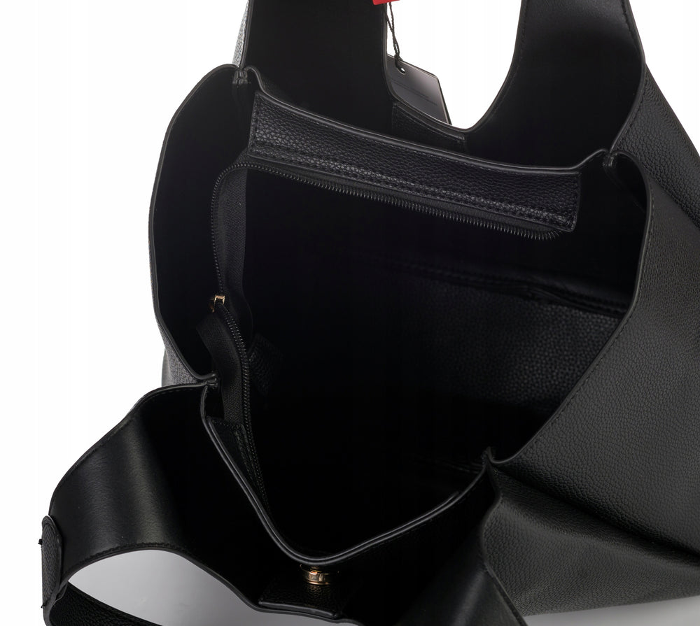 Torebka shopper damska Monnari 3-komorowa z saszetką – czarna