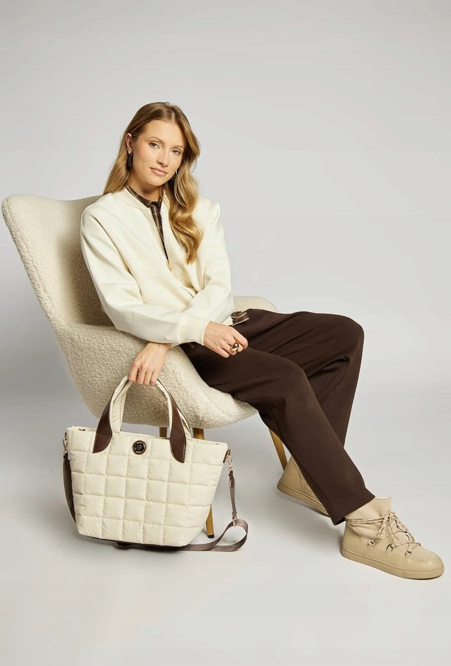 Torba shopper damska Monnari praktyczna – beżowa