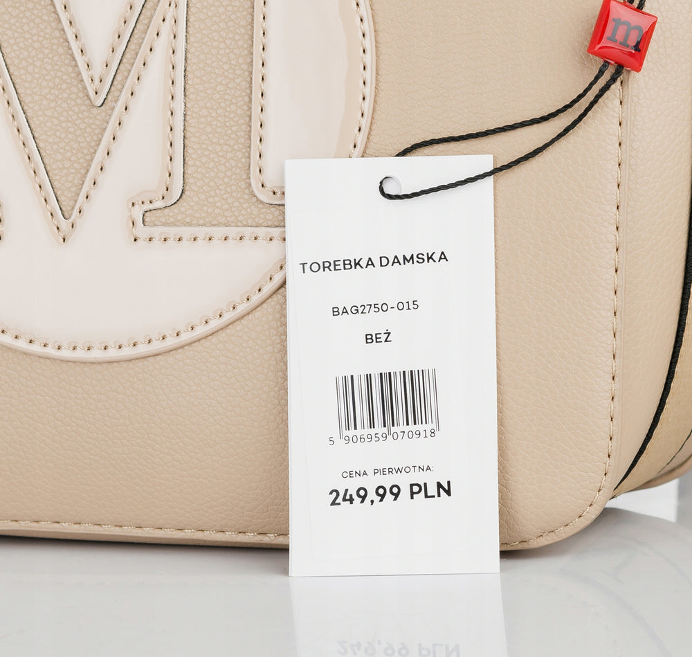 Listonoszka damska Monnari z logo na pasku – beżowa
