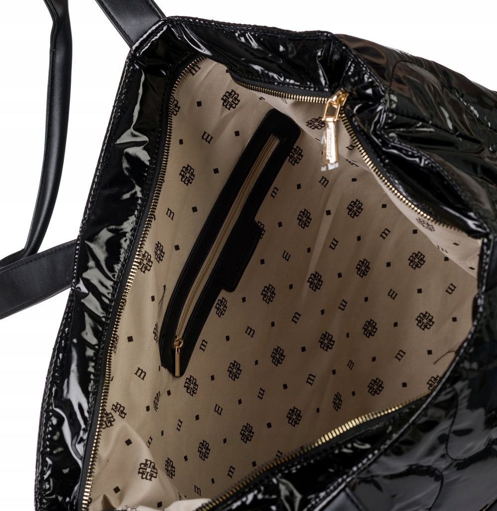 Torba shopper damska Monnari pikowana z logo – granatowa