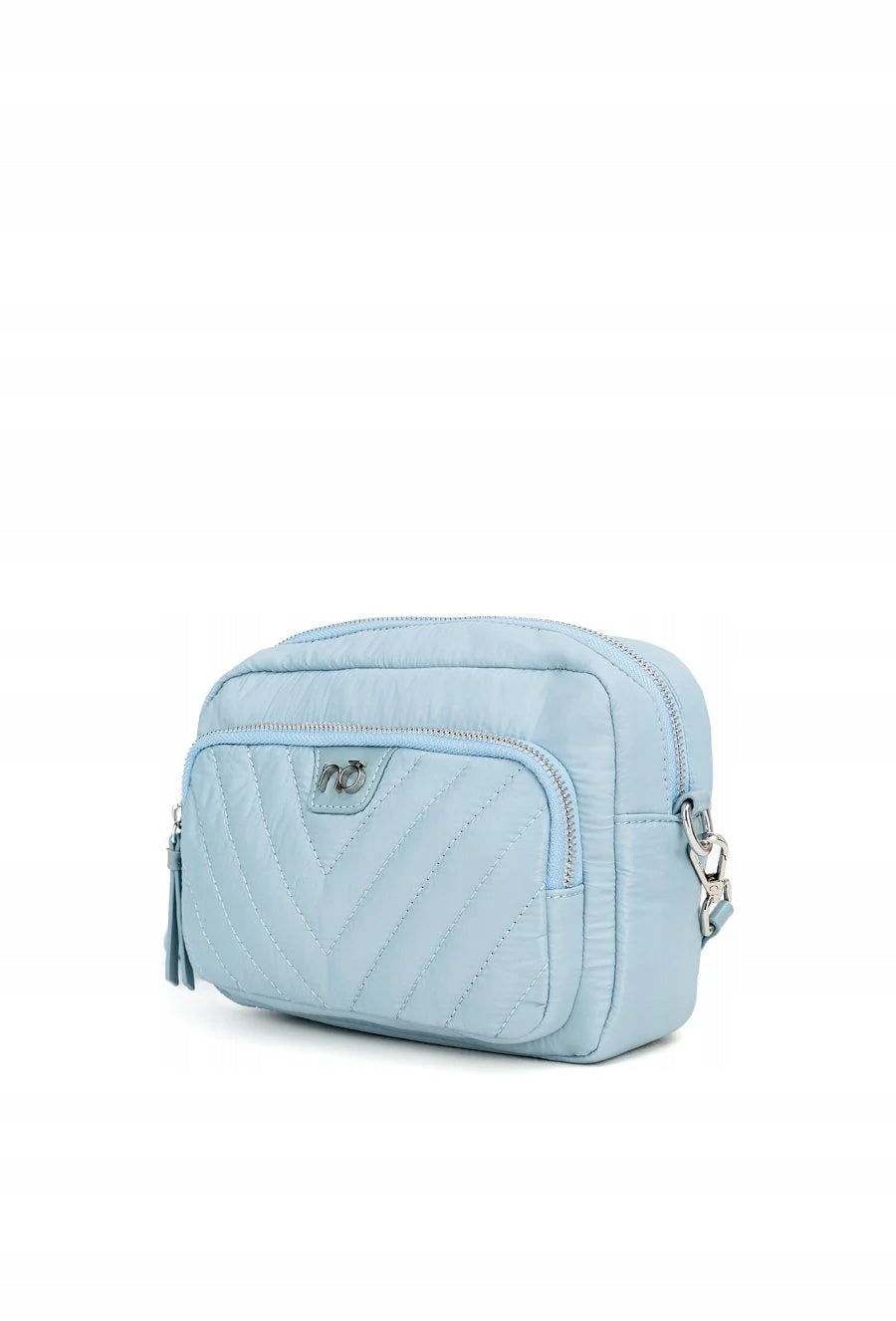 Kuferek listonoszka Nobo pikowany z saszetkami – baby blue