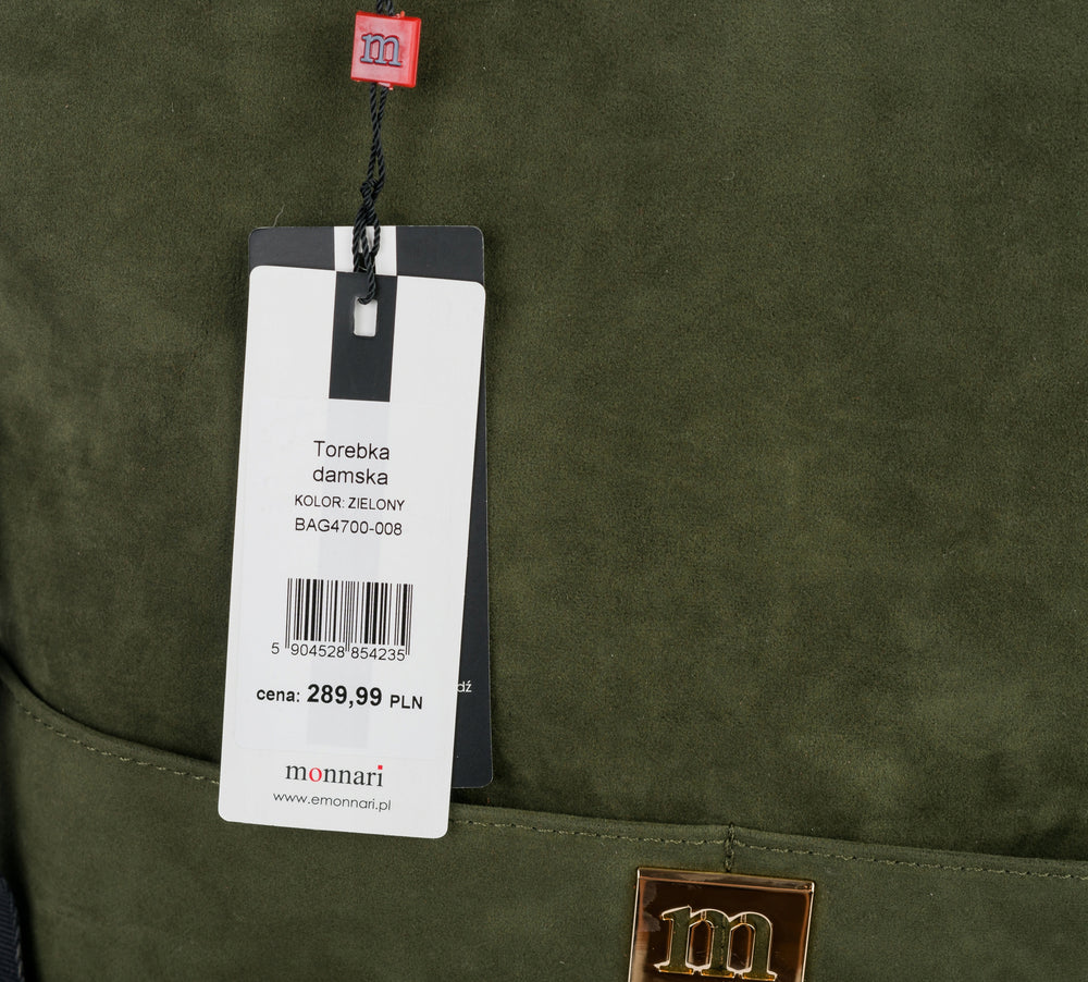 Torba shopper damska Monnari zamszowa – zielona