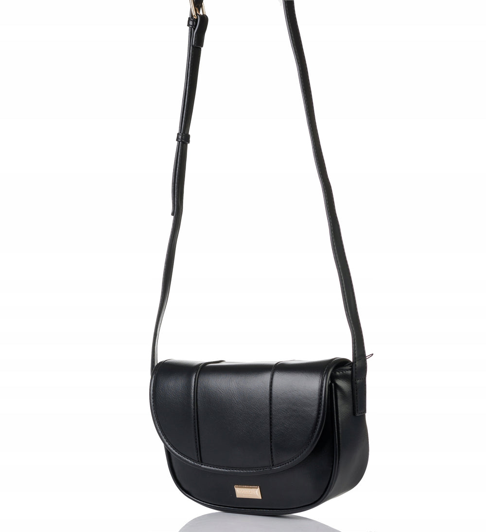 Listonoszka łódka crossbody Monnari, złote okucia – czarna