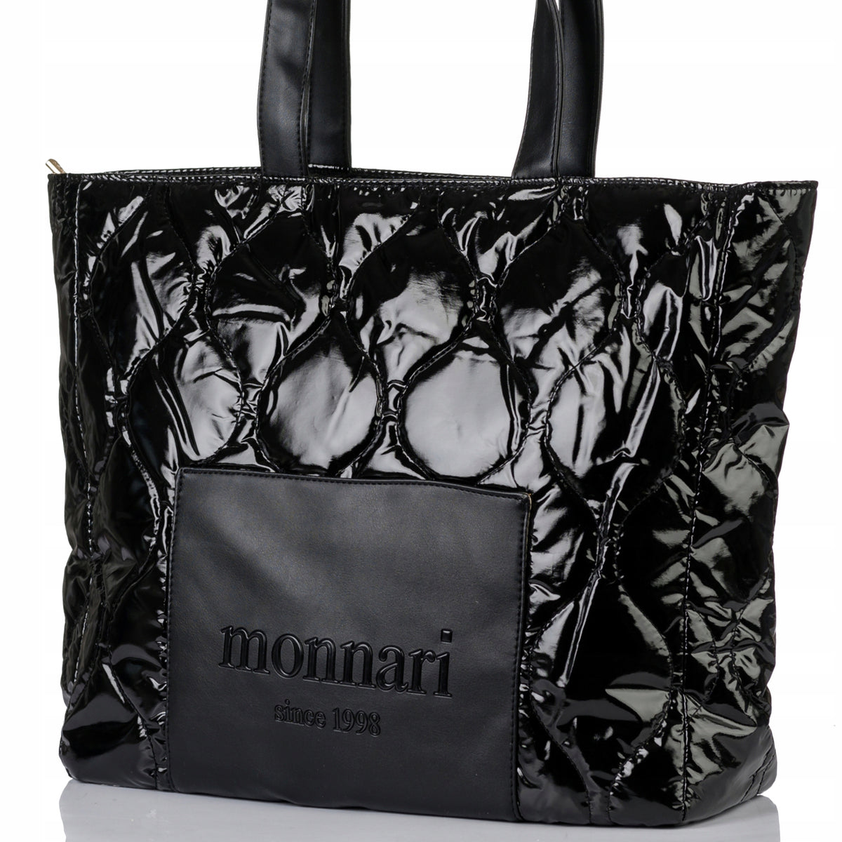 Torba shopper damska Monnari pikowana z logo – granatowa