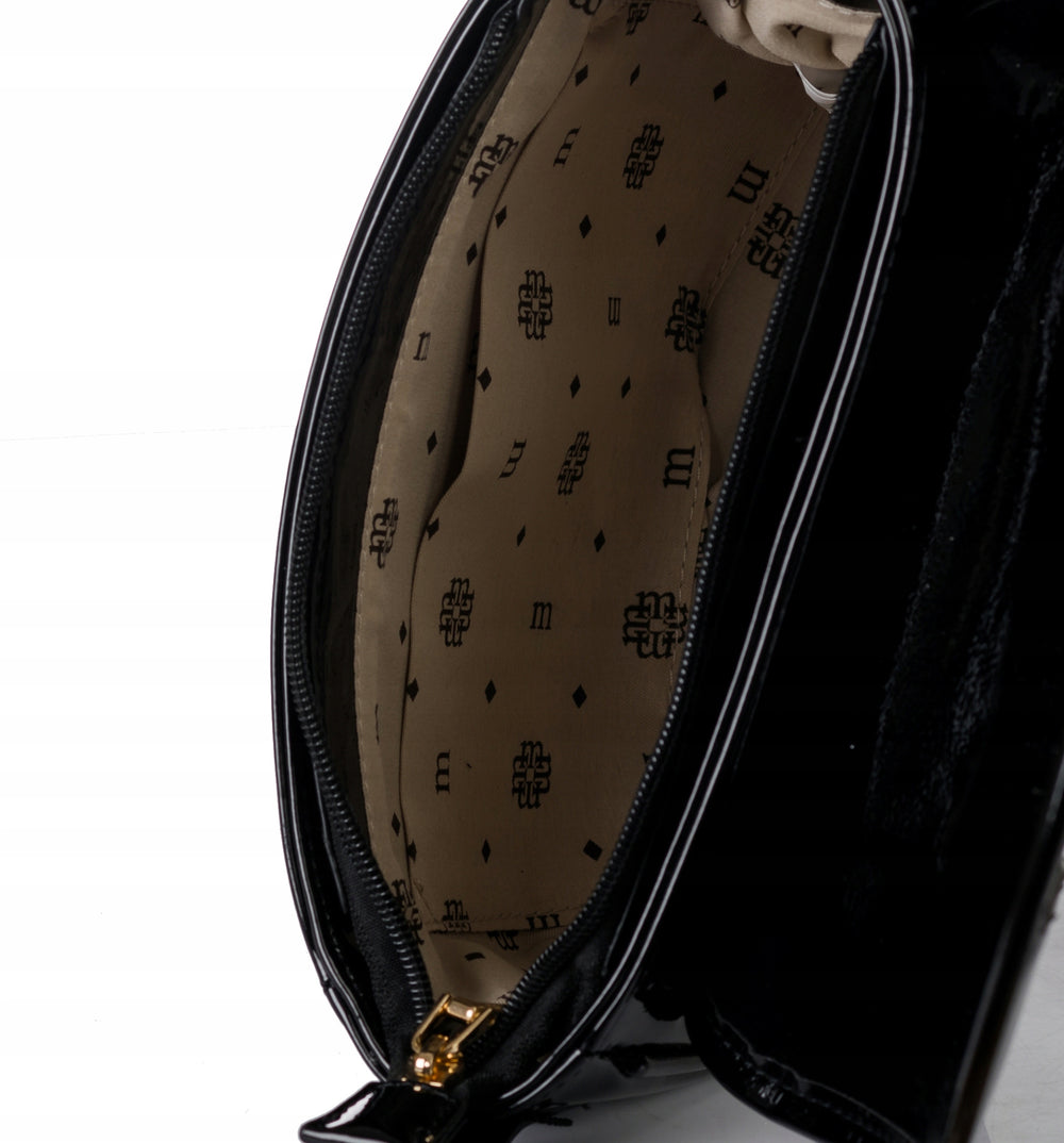 Listonoszka łódka crossbody Monnari, złote okucia – czarna