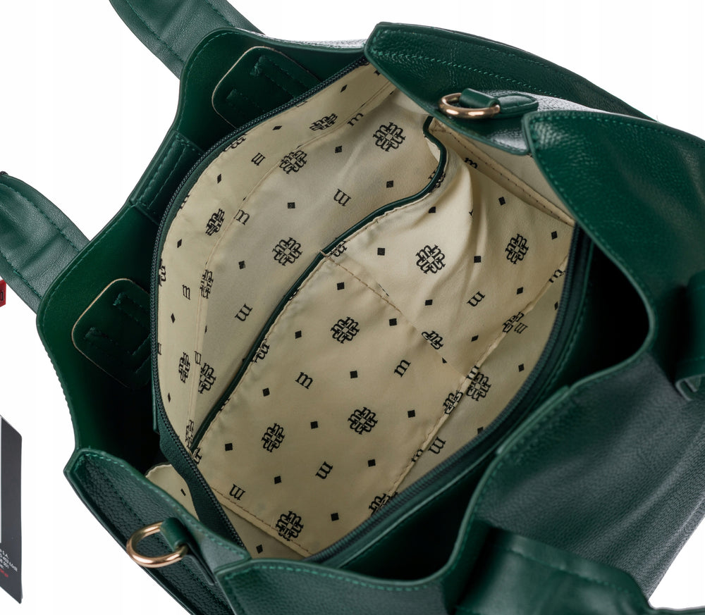 Torba shopper Monnari z pomponem, miejska – zielona