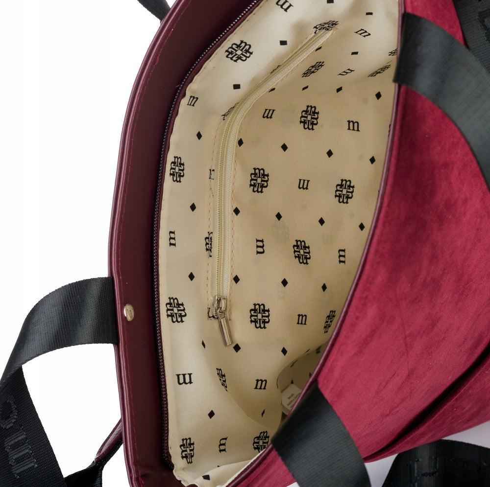 Torebka shopper Monnari duża, zamszowa, mieszcząca A4 – burgundowa – zdjęcie 8