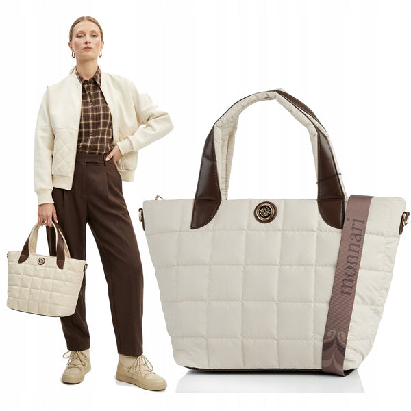 Torba shopper damska Monnari praktyczna – beżowa