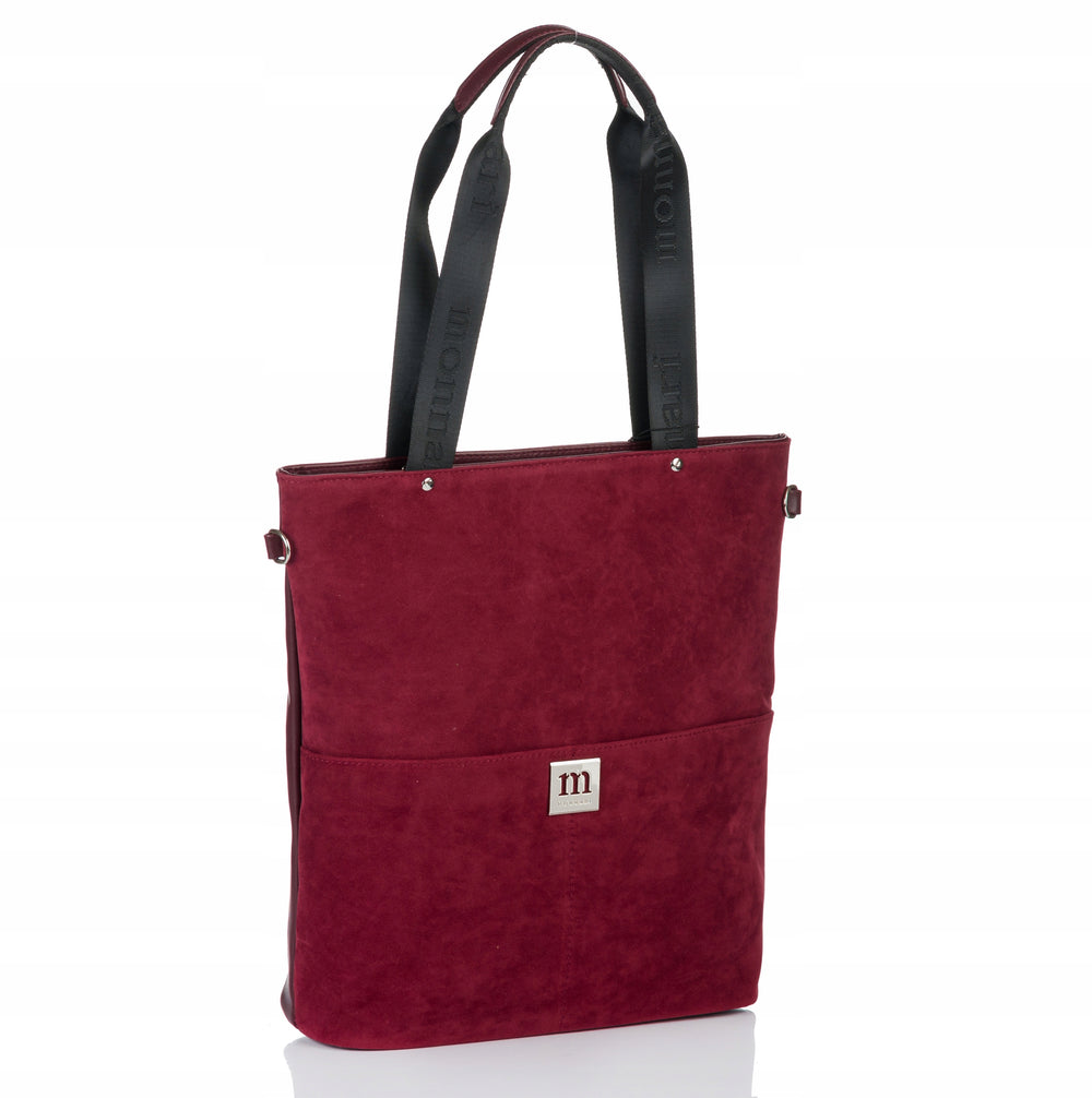 Torba shopper damska Monnari zamszowa – burgundowa