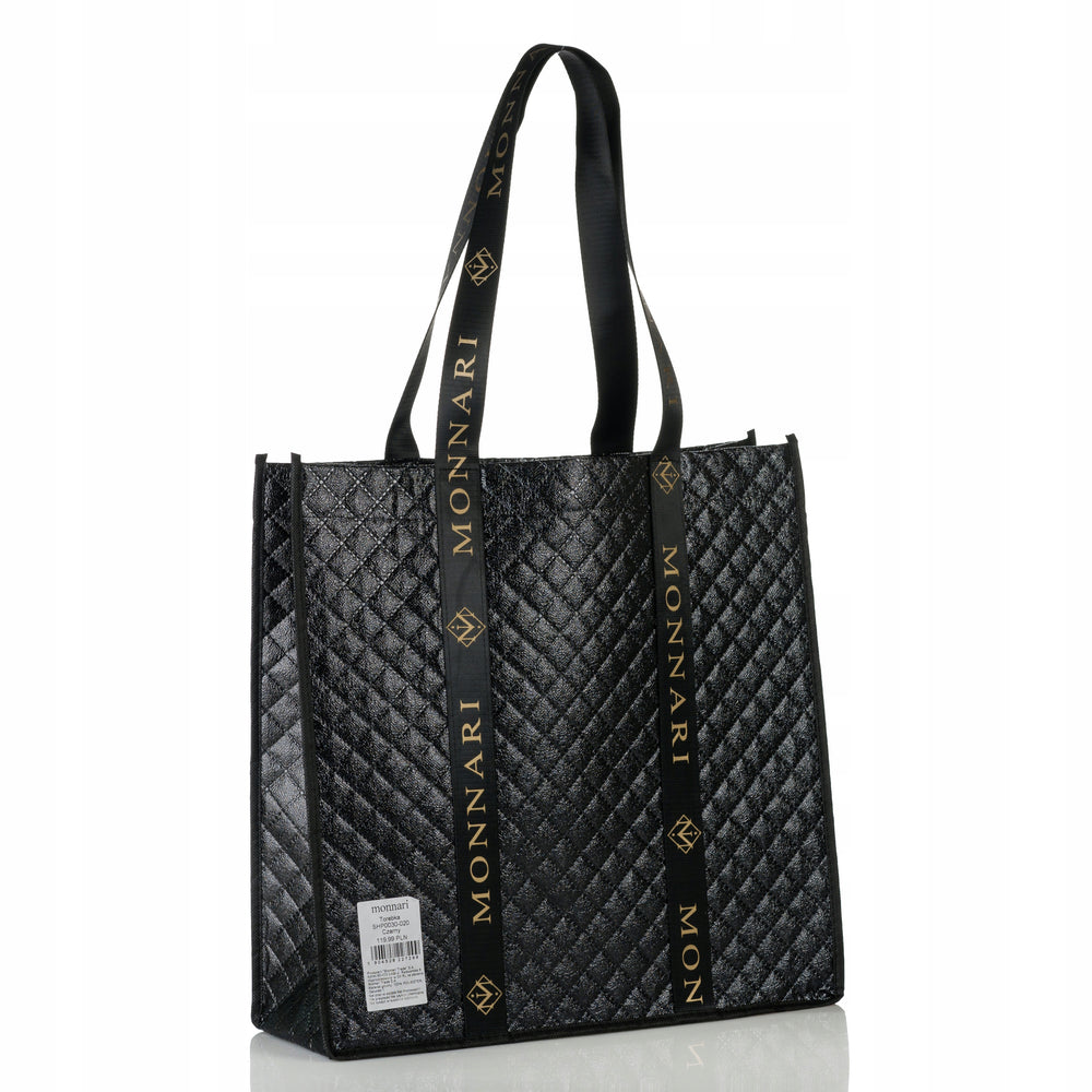 Torba shopper Monnari pikowana, wodoodporna, na A4 – czarna – zdjęcie 8