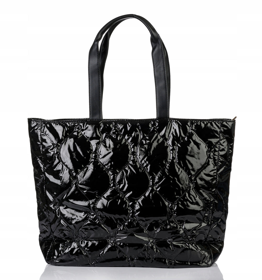 Torba shopper damska Monnari pikowana z logo – granatowa