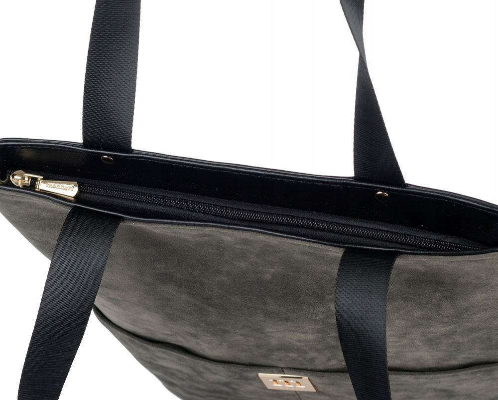 Torba shopper damska Monnari zamszowa – czarna