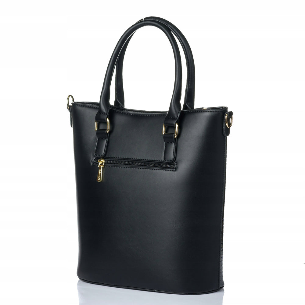 Torebka shopper Monnari lakierowana, mieszcząca A4 – czarna – zdjęcie 6