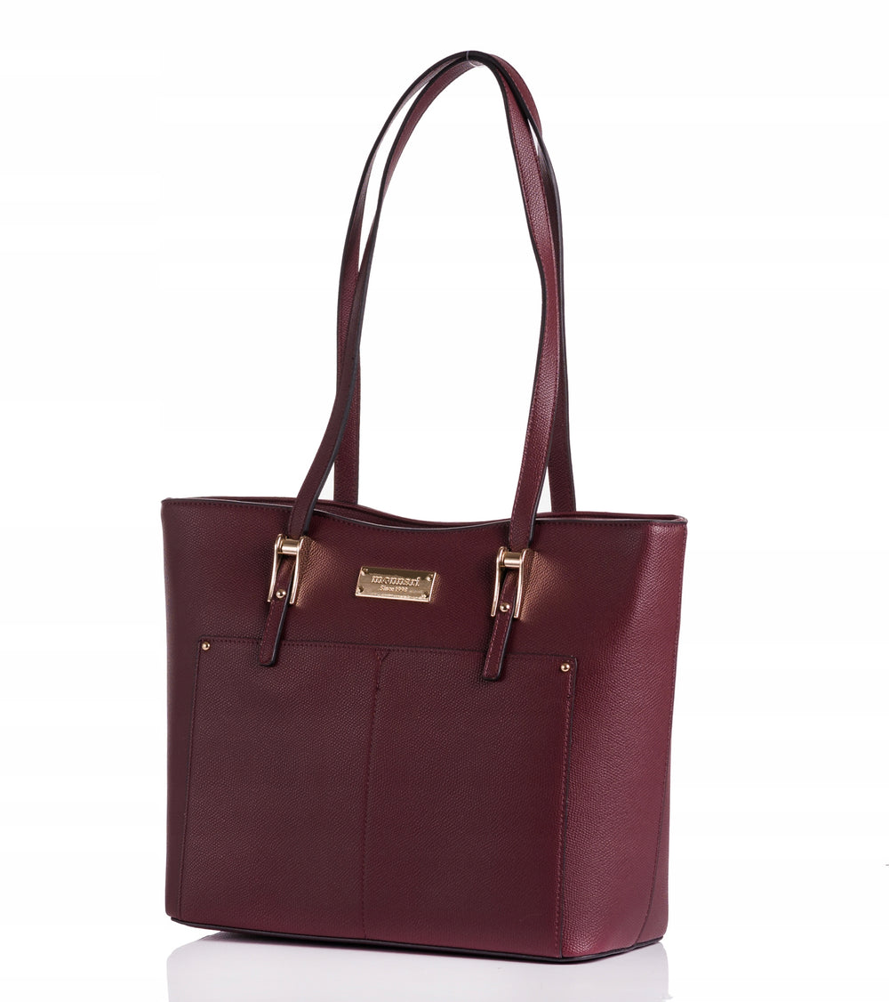 Torebka kuferek shopper Monnari miejska, do pracy – burgundowa