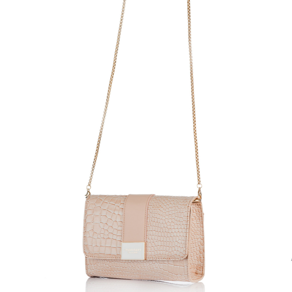 Klasyczna wzorzysta beżowa torebka MONNARI