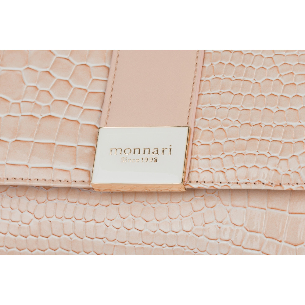 Klasyczna wzorzysta beżowa torebka MONNARI