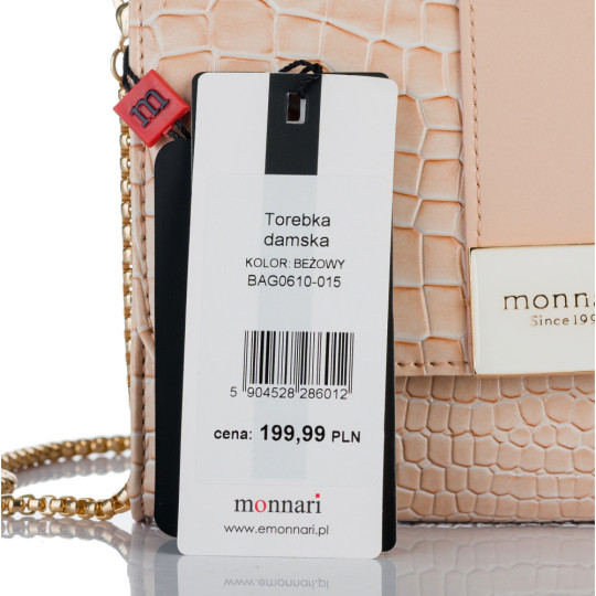 Klasyczna wzorzysta beżowa torebka MONNARI