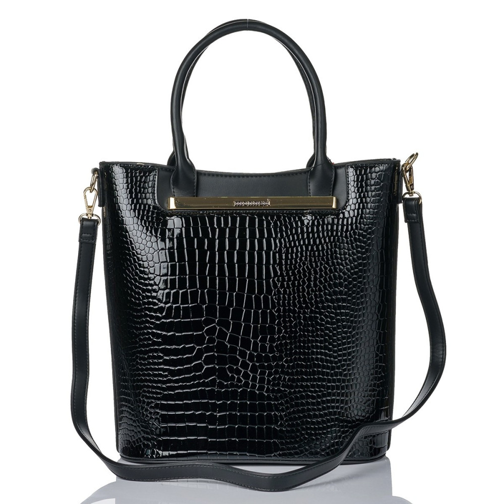 Duży Lakierowany Shopper MONNARI