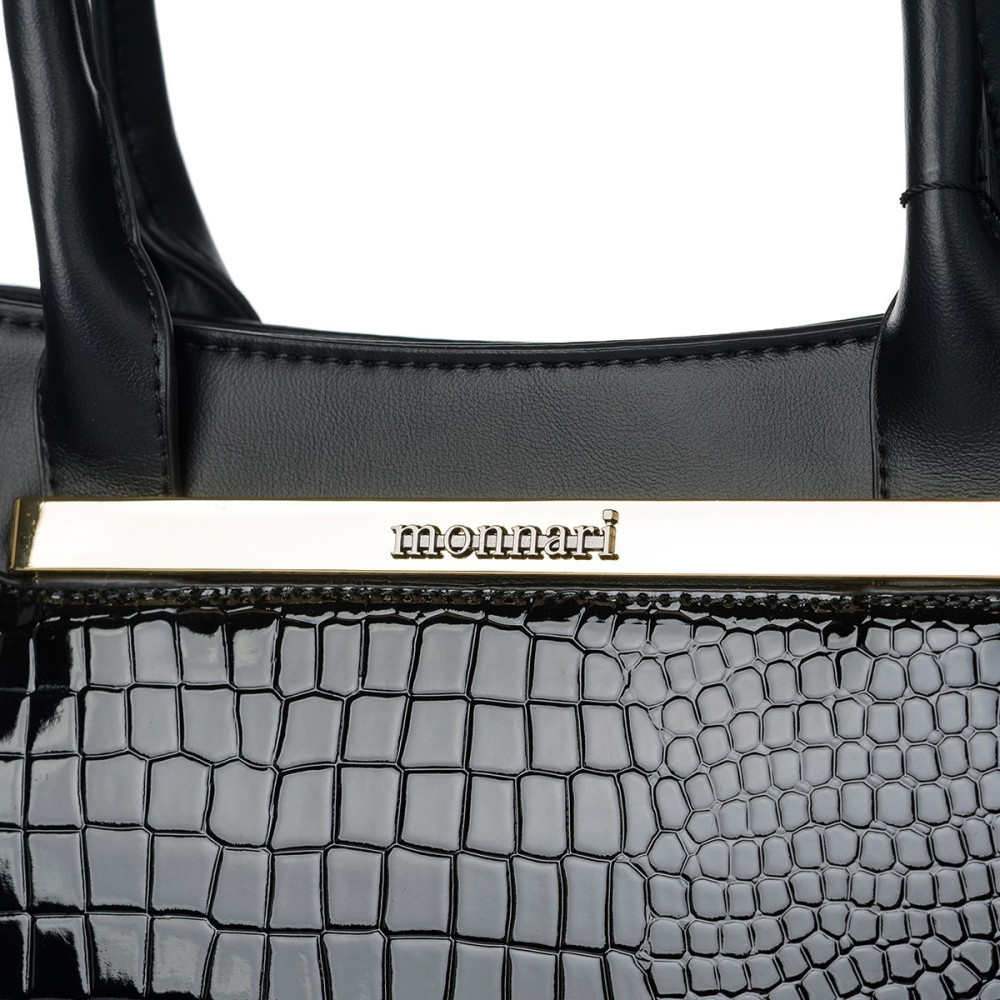 Duży Lakierowany Shopper MONNARI