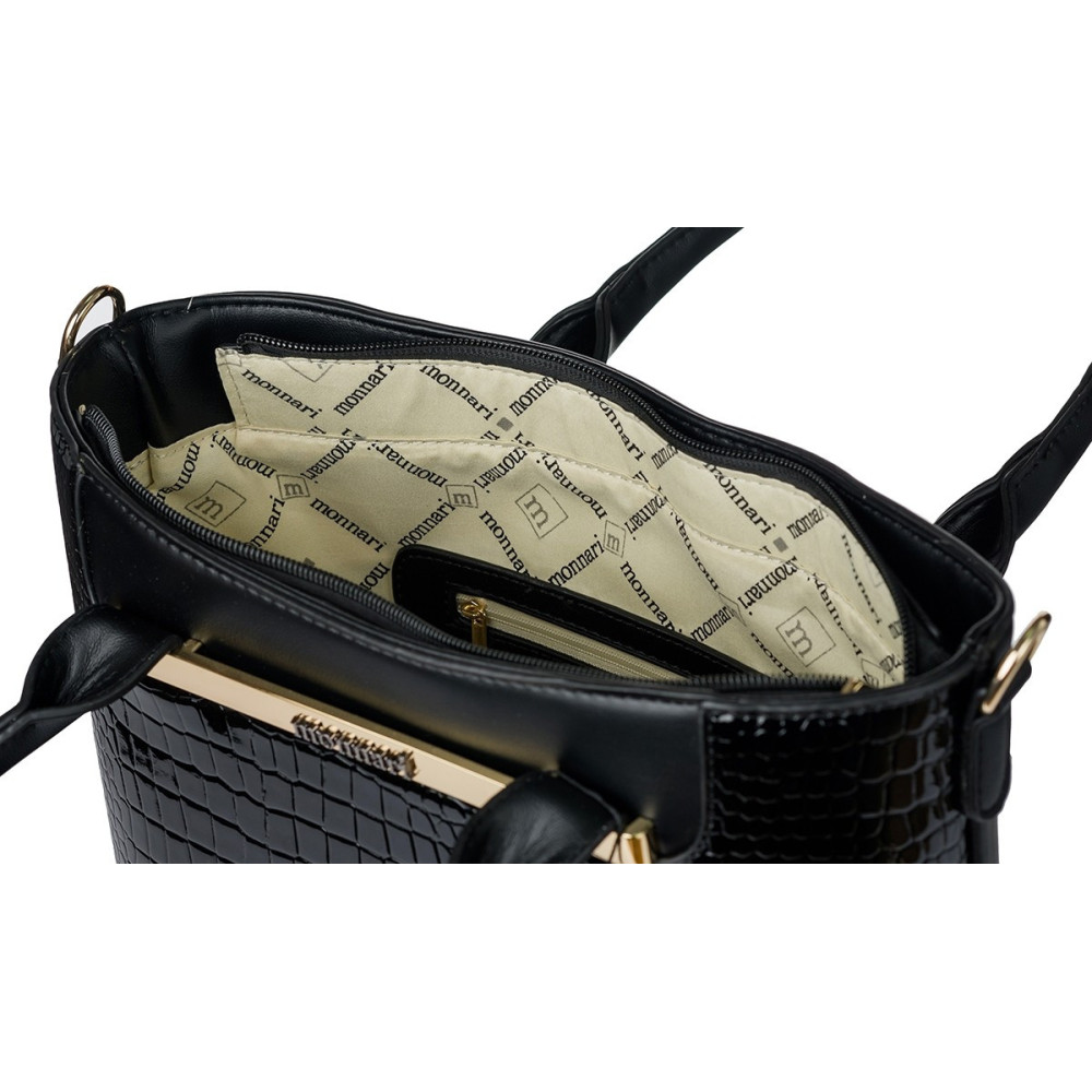 Duży Lakierowany Shopper MONNARI