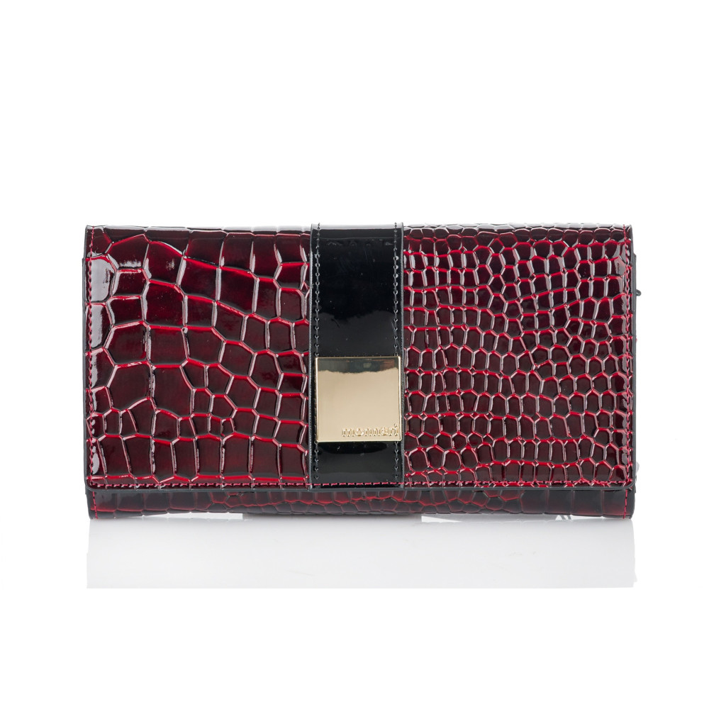 Burgundowy Portfel z logo MONNARI