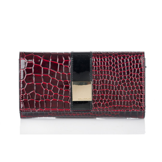 Burgundowy Portfel z logo MONNARI