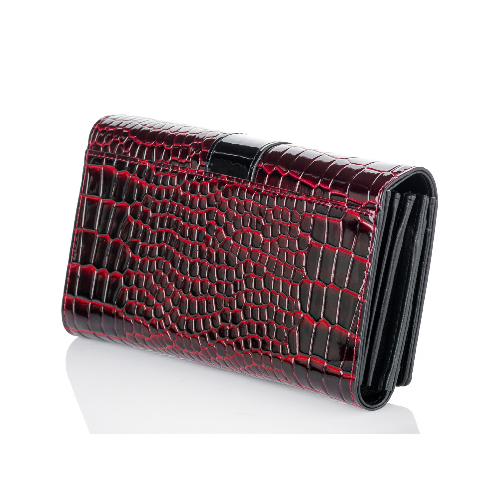 Burgundowy Portfel z logo MONNARI