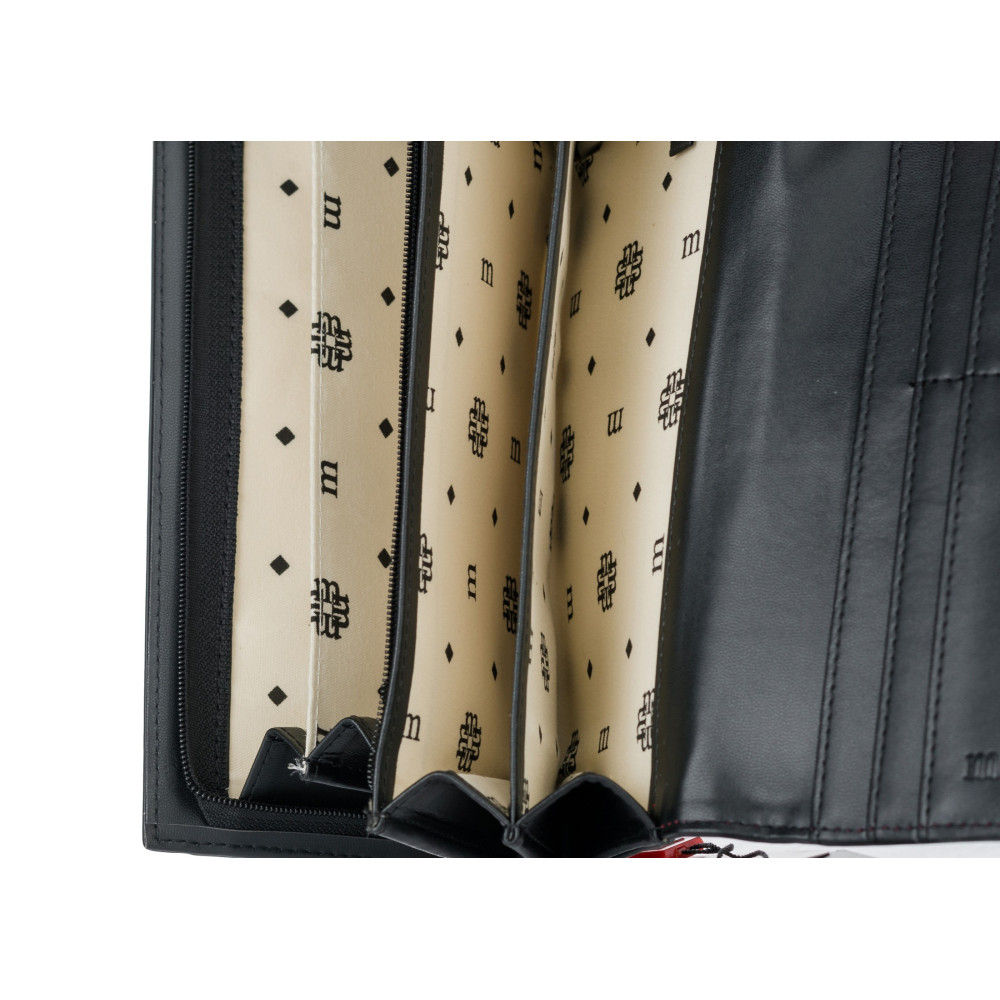 Burgundowy Portfel z logo MONNARI