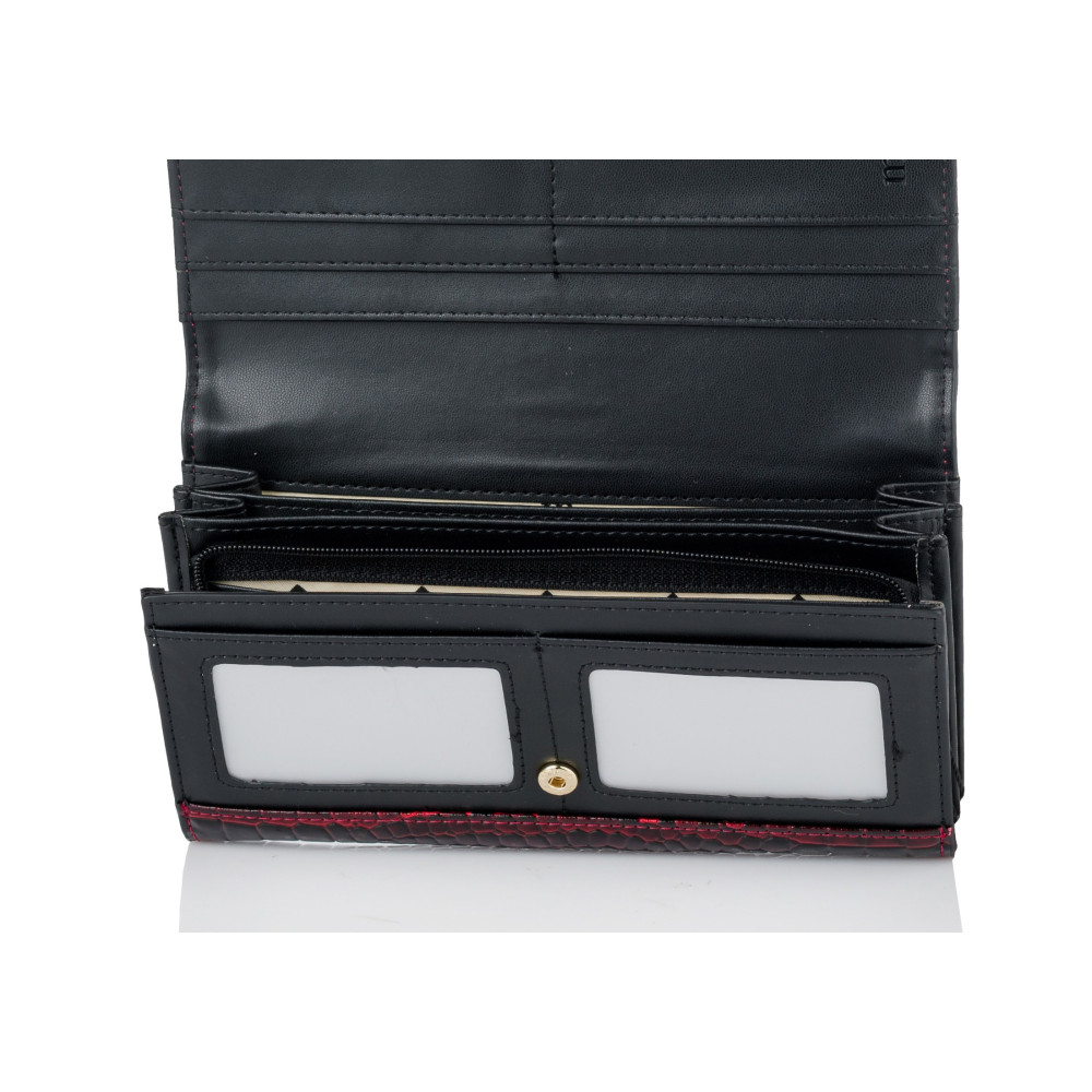 Burgundowy Portfel z logo MONNARI