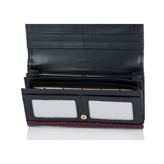 Burgundowy Portfel z logo MONNARI