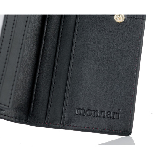 Burgundowy Portfel z logo MONNARI