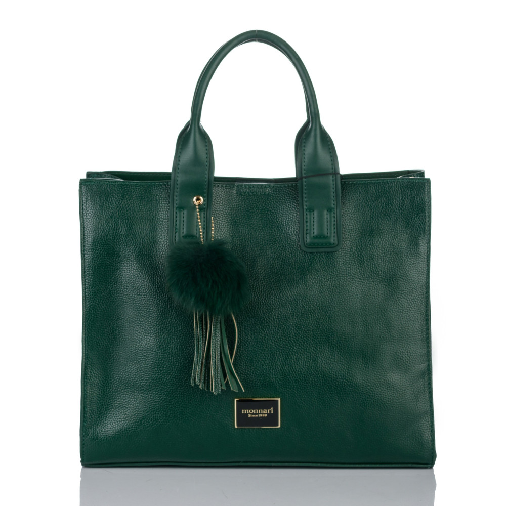 KLASYCZNA TORBA Z POMPONEM  MONNARI