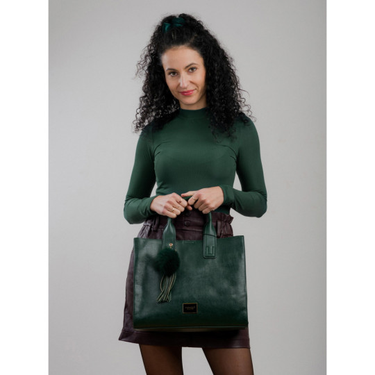 KLASYCZNA TORBA Z POMPONEM  MONNARI