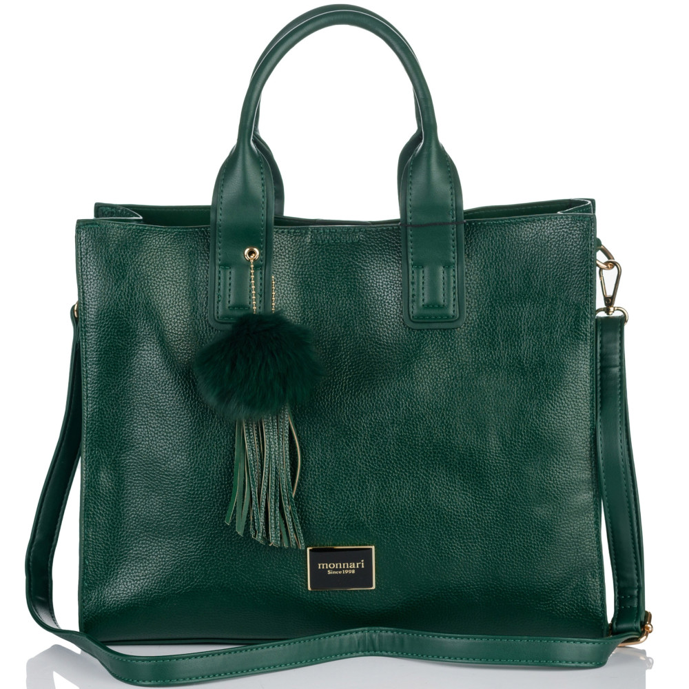 KLASYCZNA TORBA Z POMPONEM  MONNARI