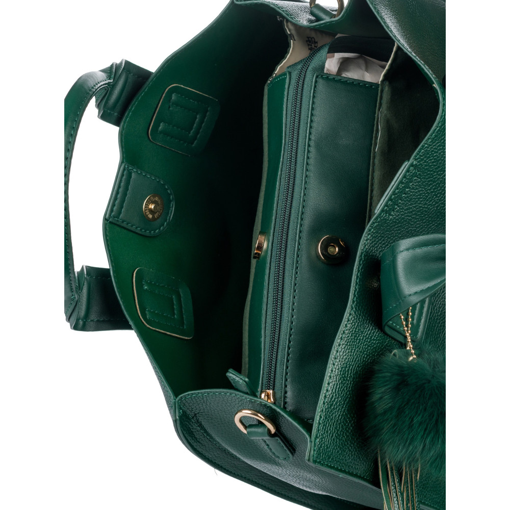 KLASYCZNA TORBA Z POMPONEM  MONNARI