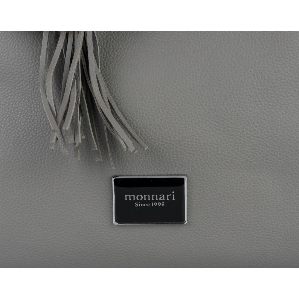 Szara Klasyczna Torba z pomponem MONNARI