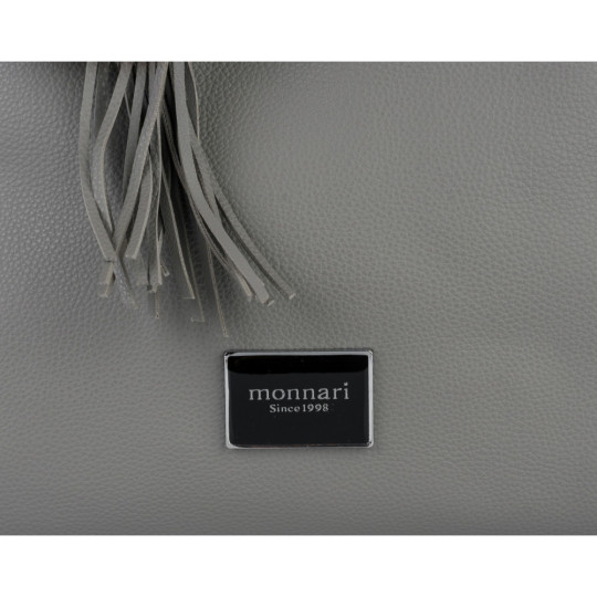 Szara Klasyczna Torba z pomponem MONNARI