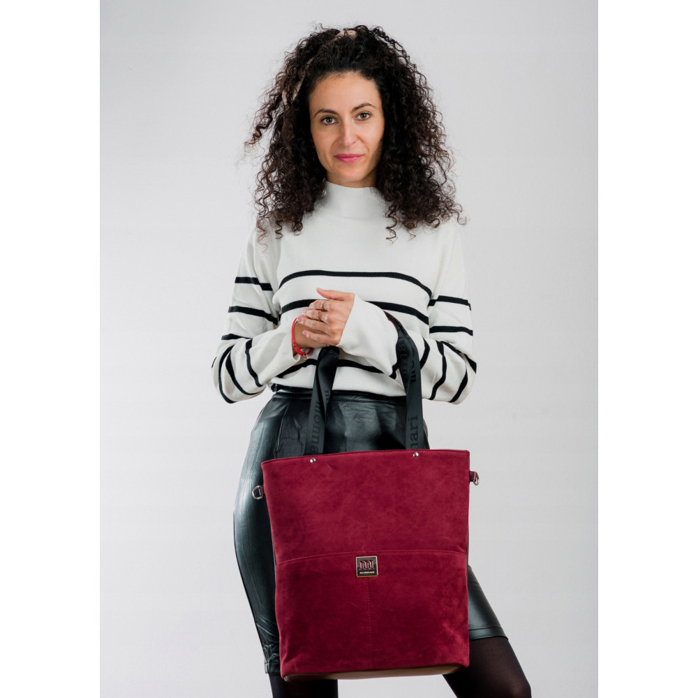 Praktyczna Torba Shopper Zamszowa MONNARI