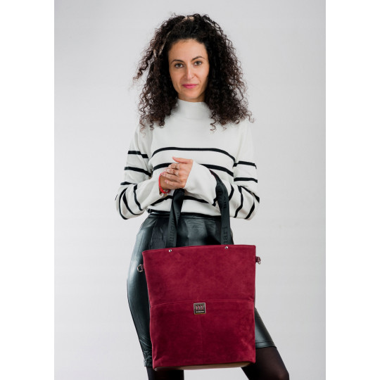 Praktyczna Torba Shopper Zamszowa MONNARI