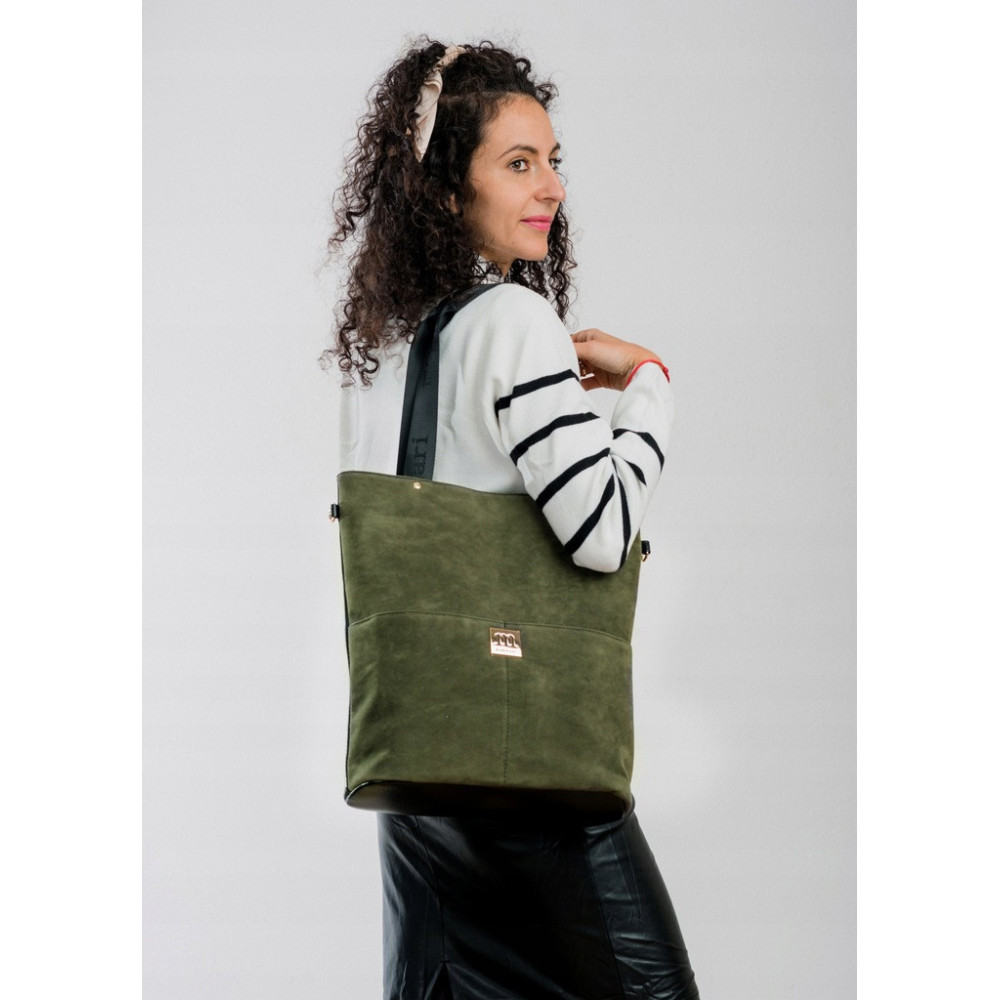 Praktyczna Torba Shopper Zamszowa MONNARI